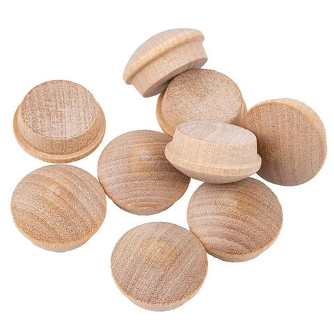 Birch Wood Mushroom Head Screw Hole Plugs Three Quarter Inch Diameter Pack Of 50 End Grain Round Button Plugs Turned With Shoulders