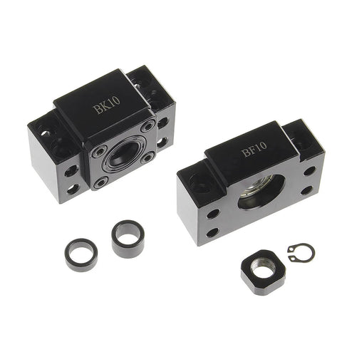 ✝️ 2pcs Ballscrew End Supports 1pcs BK10 Fixed Side + 1pcs BF10 for CNC Router Parts RM / SFU1204 Ballscrew 1204, carbon steel