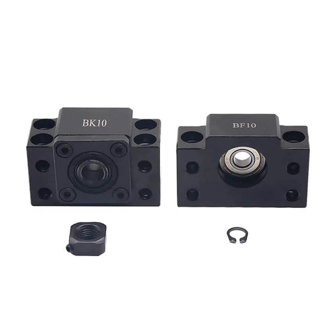 Black BK10 and BF10 end supports for 350mm Ball Screw RM1204 SFU1204 End Processing Kit With Metal Ball Nut, DIY use.