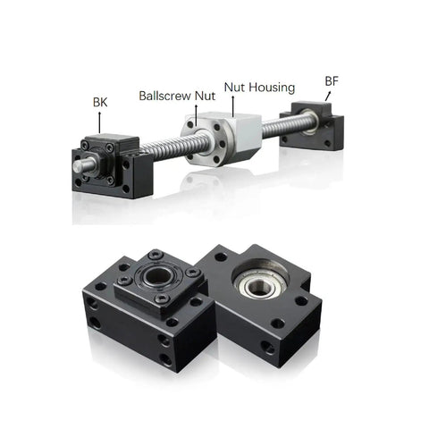 BK20 And BF20 Bearing End Blocks Set For 25mm Ball Screw Linear Motion CNC SFU2504 SFU2505 SFU2510 with components view
