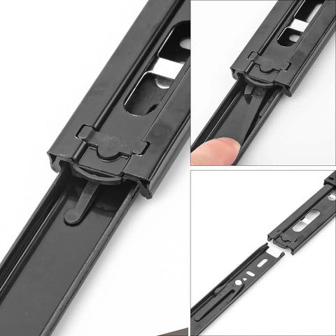 14 Inch Black Full Extension Ball Bearing Drawer Slides Side Mount For Kitchen And Office Cabinets, rust-resistant steel, detailed view