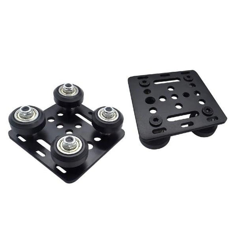 Black 2020 Aluminum Extrusion V-Slot Gantry Support Plate Set w Bearing Slide - VXB Ball Bearings