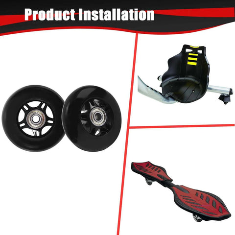 76mm x 24mm Wheels Replacement for 360 PowerRider RipRider FlashRider and caster board installation