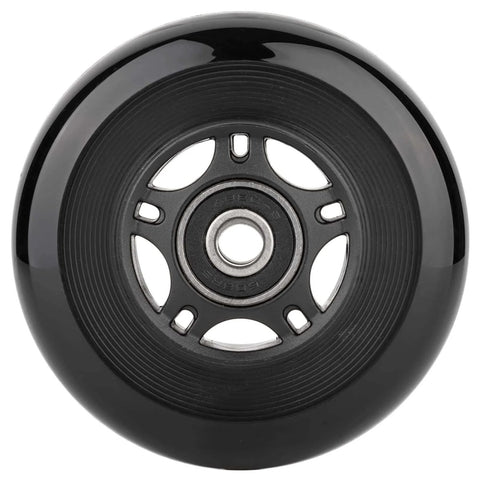 Close-up of black Inline Skate Wheels Outdoor & Indoor Blade Roller Skate Wheels 85a Roller Hockey Wheels w/Bearings ABEC-9