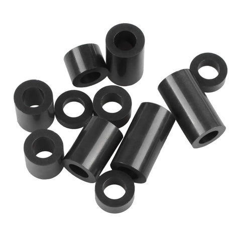 Black ABS Round Washers Set Assortment Kit NonThreaded For M6 Screws Inner Diameter 6.2mm Outer Diameter 11mm Various Thicknesses