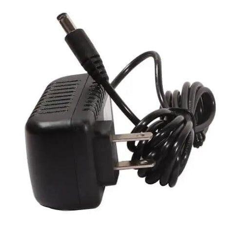Close-up of a black plug adapter with coiled wire, suitable for Industrial LED Andon Tower Lights Four Stack Signal Tower with Red Yellow Green LEDs