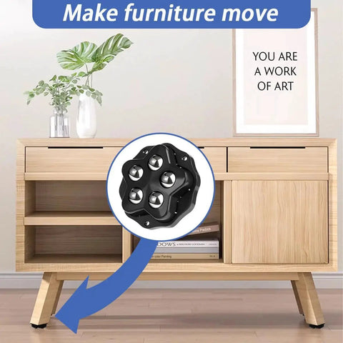 8 Pcs Self Adhesive Caster Wheels Stainless Steel 360 Degree Swivel Low Profile Rollers With Brake Pads For Furniture