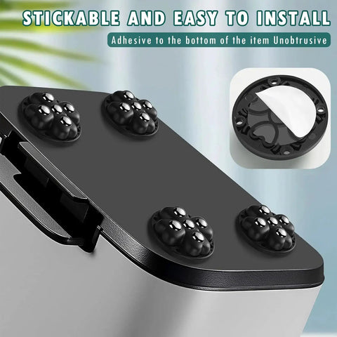Eight Piece Self Adhesive Caster Wheels For Kitchen Appliances, showing adhesive application on flat surface.