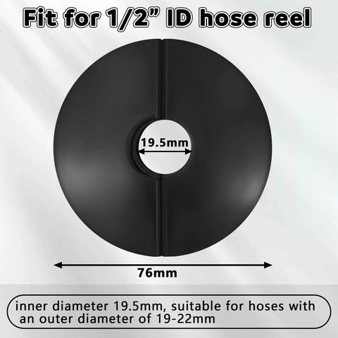All In One Retractable Air Hose Stopper Kit For Spring Driven Hose Reels Easy Install Adjustable Replacement Rubber Bumpers Fits One Half Inch Inner Diameter 0.75 To 0.87 Inch Outer Size Auto Rewind Includes Mounting Hardware, black round stopper, 19.5mm ID, 76mm diameter