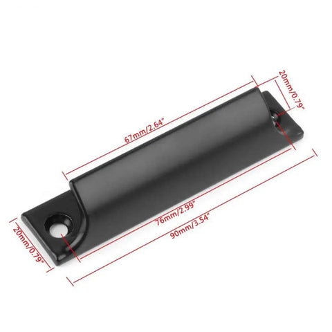 Black Aluminum Barn Door Handle Knob Set, Heavy Duty Sliding Door Hardware With Matte Black Finish, 90x20mm 3.54x0.79in, front view