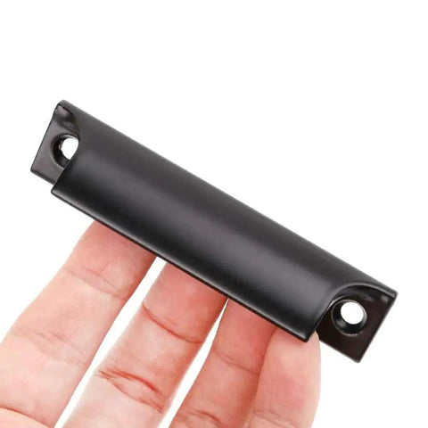 Black Aluminum Barn Door Handle Knob Set, Heavy Duty Sliding Door Hardware With Matte Black Finish, 90x20mm, Pack Of 2