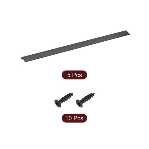 5 Pack 31.5 Inch Cabinet Edge Finger Pulls Black Aluminum Alloy Back Mount Hidden Drawer Edge Handles with screws