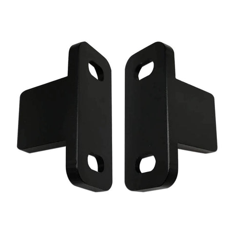 Set of 2 black aluminum floor guides for sliding barn doors and bypass systems, anodized finish, durable 1/8 inch arm thickness