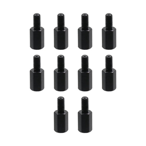 10 Pieces Aluminum Male Female Threaded Hex Standoffs M3x6mm 14mm Length Black Aluminum Spacer For Drone Quadcopter Circuit Board