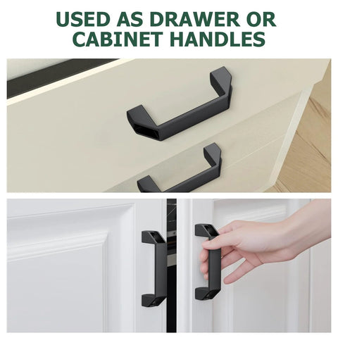 4 Pack Aluminum Rectangular Industrial Pull Handles With 90mm Hole Spacing for drawers and cabinets shown in use