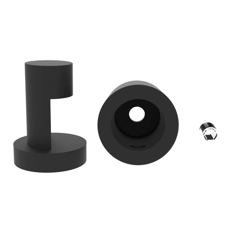 Side Clamp Standoffs Three Quarter By One Inch Black Aluminum Edge Grip For Glass Burglarproof Sign Hardware Close-up
