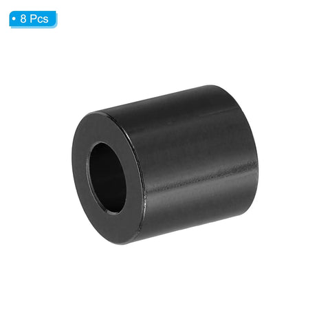 Heavy Duty Aluminum Spacer Set M8 One Third Inch Bolts 8 Pcs, 8.2mm ID X 16mm OD X 16mm Length, Black Round Standoff for Electronics