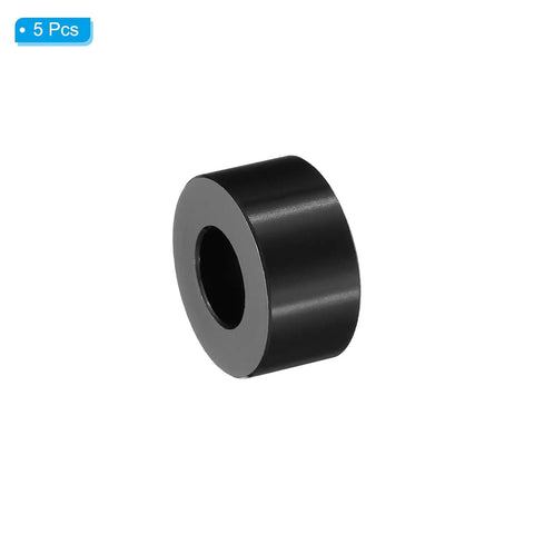 Durable Aluminum Spacers Set, Five Pack From PATIKIL, M12 Aluminum Spacers, One Inch OD, Half Inch Length, Black Anodized Finish, Side View