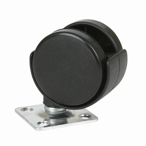 Close-up of a single black ball caster wheel, part of 6856SW Set Of 4 Black Ball Caster Wheels For Arts And Crafts Storage Compatible With Super Satchel Cube.