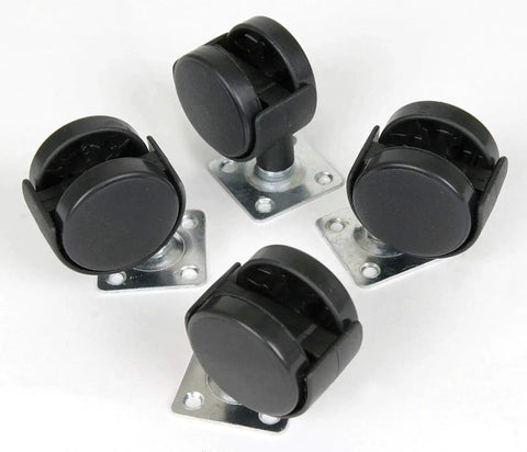 6856SW Set Of 4 Black Ball Caster Wheels For Arts And Crafts Storage Compatible With Super Satchel Cube, 250 Lb Capacity