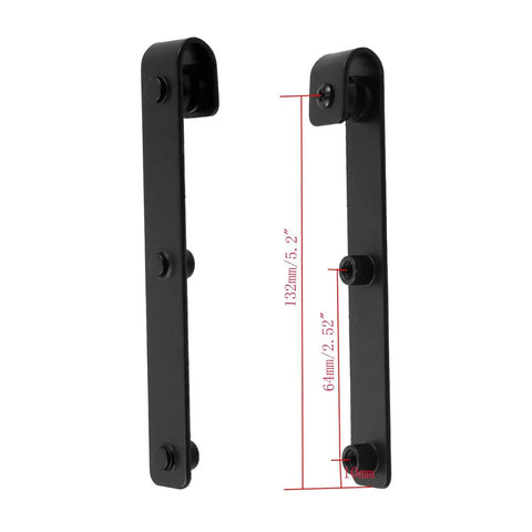 4 Piece Sliding Barn Door Hardware Kit in Black with I Shape Hangers and Mounting Accessories for Easy Installation Iron Construction