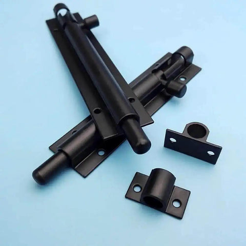 Two Pack 3 Inch Barrel Bolt Lock Heavy Duty Slide Latch For Doors Black Aluminum Alloy, weatherproof security locks with mounting parts