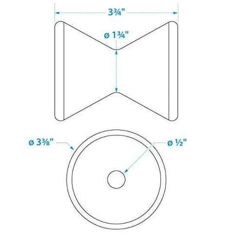 Diagram of Bow Roller For Boat Trailer Molded Black Four Inch By One Half Inch Smooth Loading And Centering Cushioned Bow Protection