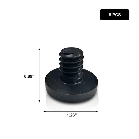 Close-up of one black 3/8 inch bolt from 20 Pack Replacement Bolts For Suncast And Craftsman Resin Storage Sheds Three Eighths Inch Hex Screws