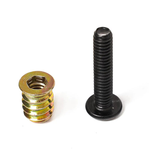 DIY Friendly 30 Piece Woodworking Hardware Set For 1/4-20 Threaded Inserts For Wood 3/5 Inch, 1 Inch Black Oxide Flat Head Bolts