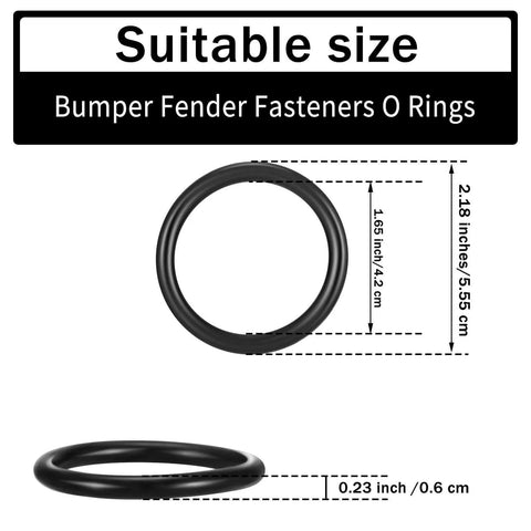16 Piece Black Bumper Fender Fasteners O Rings Set For Car Replacement Rubber Washers suitable size with dimensions