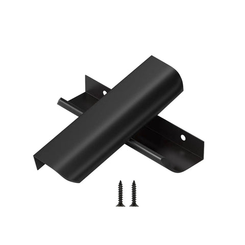 10 Pack 5 Inch Black Cabinet Pulls Edge Finger Pulls For Cabinets And Dresser Drawers Flat Hidden Handles Aluminum Alloy For Kitchen Cupboard