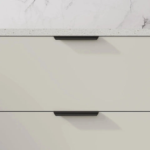 10 Pack 5 Inch Black Cabinet Pulls Edge Finger Pulls for cabinets and dresser drawers flat hidden handles aluminum alloy installed.