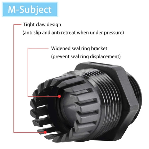 10 Pack Waterproof Cable Glands And Joints For 6 To 12mm Cables M20x1.5 Black Compression Fittings with 20mm Hole IP66
