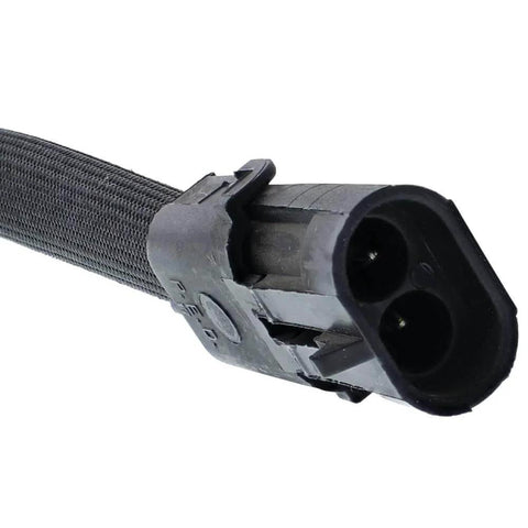 Close-up of a two-pin electrical connector with black casing, part of the Pto Clutch 1 7/16 Inches Id Counter Clockwise By Parts X0752 Am104238 Magtjd8cu1.