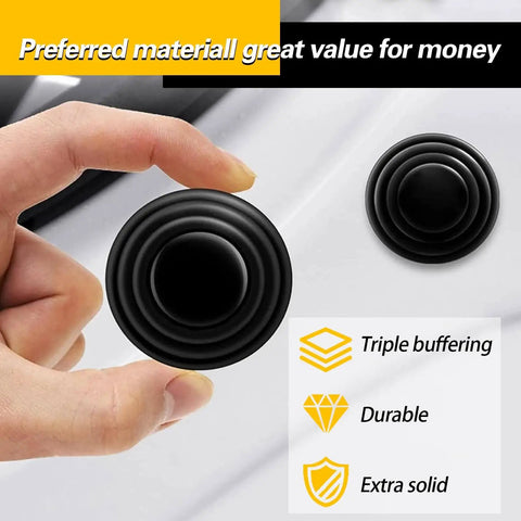Car Door Shock Absorbing Gasket 20 Pack With Silicone Pads 1.18 Inch Door Buffer Silencers, black gasket close-up