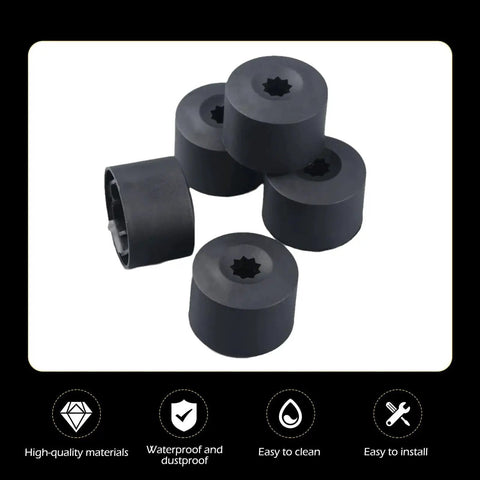 20 Pieces 17mm Car Wheel Lug Nut Covers With Removal Tool For VW Jetta Beetle Passat GTI CC Black ABS Plastic Wear Resistant Durable