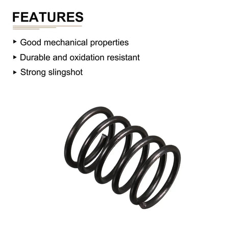10 Pack Black Compression Springs, 1.2mm Wire, 12mm Outer Diameter, 15mm Free Length, Spring Steel Build, Durable shown in coiled form