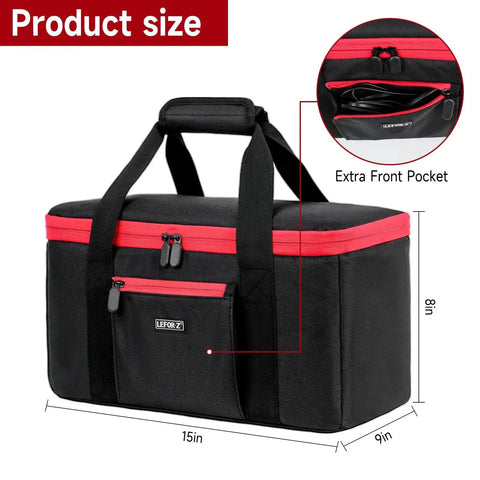 Milwaukee Air Compressor Bag keeps your M18 inflator, battery packs, and charger organized on site with a rugged tear resistant exterior
