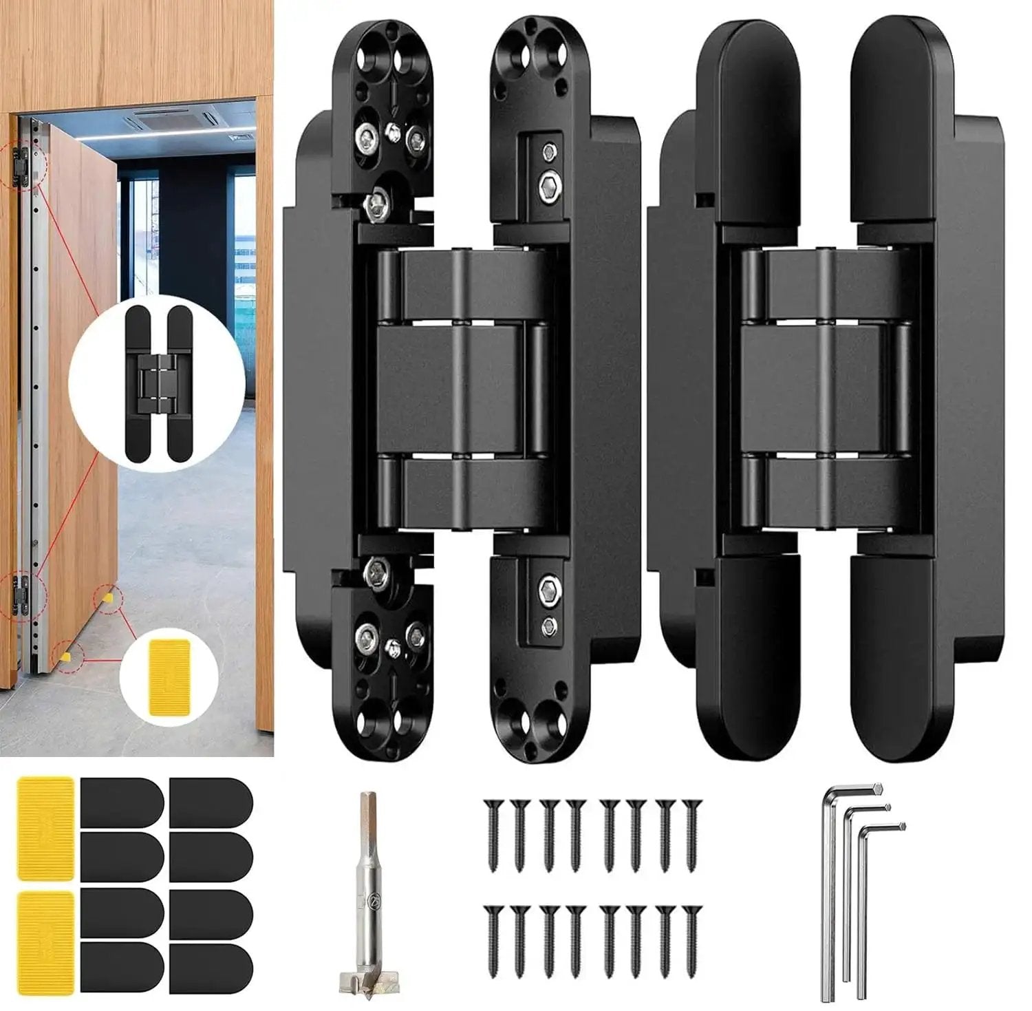 Invisible Door Hinges - 180° Swing for Seamless Doors ...