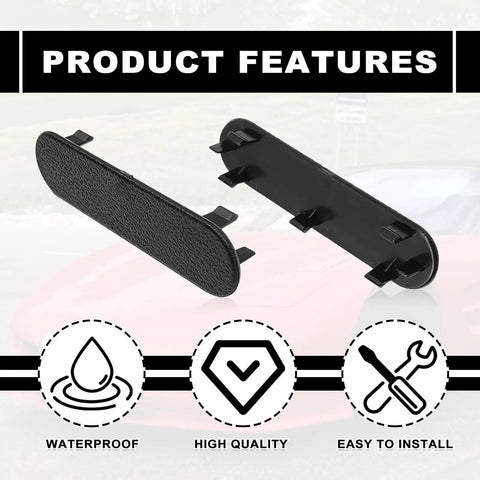 Black door panel handle plug screw cover trim for Corvette C5 1997 to 2004, part 10279471, 1 pair, easy install, factory vibe.