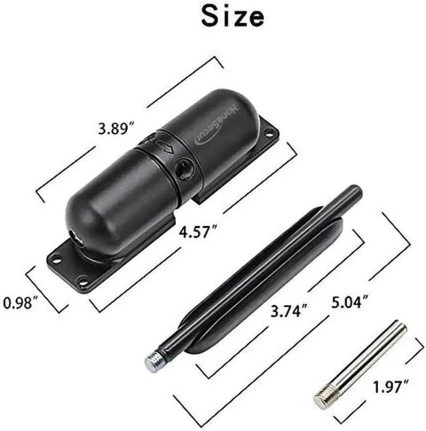 Safety Spring Door Closers, Adjustable Closing Hinge, Automatic Stopper Fire Rated, Convert Hinged Doors to Self Closing - Black
