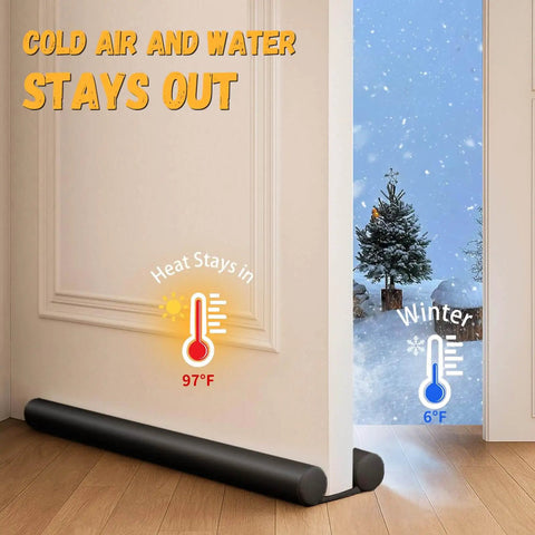 Beefy 36 Inch Door Draft Stopper With 2 Inch Diameter Foam Core Covers 0.5 To 1.7 Inch Gaps Heavy Duty Weather Stripping