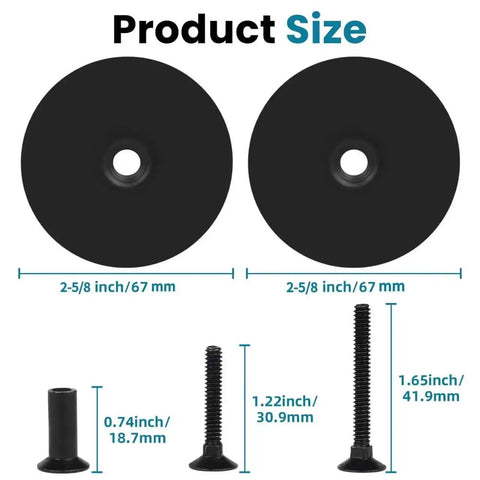 Heavy Duty Black Door Hole Cover Plate Two And Five Eighths Inch Round Deadbolt Cover With Screws Steel Hole Filler Plate dimensions