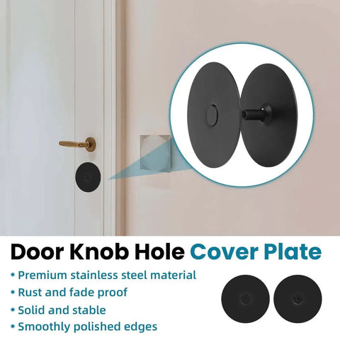 Heavy Duty Black Door Hole Cover Plate Two And Five Eighths Inch Round Deadbolt Cover With Screws Steel Hole Filler Plate