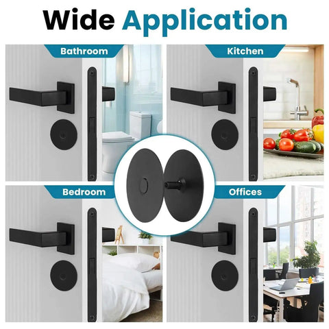 Heavy Duty Black Door Hole Cover Plate Two And Five Eighths Inch Round Deadbolt Cover With Screws Steel Hole Filler Plate For Doors And Locks Seamless Repair For Holes And Damaged Door Edges One Pack application in various rooms