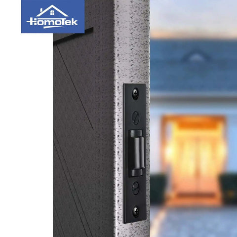 Close-up of 2 Pack Heavy Duty Door Roller Catch With Strike Plate, Silent Drive In Ball Catch, installed on a commercial door.