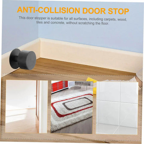 Door Silencer Wall Bumper Collision Stopper For Interior Use Black 1 Set With Easy Install Hardware Anti Collision