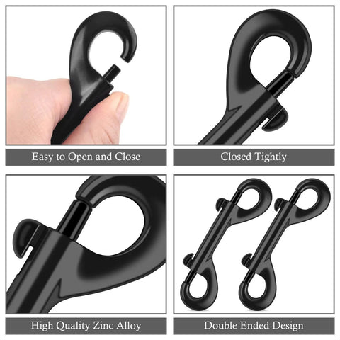 3.5 Inch Double Ended Snap Hooks 110 Lbs Load Zinc Alloy Heavy Duty Bolt Snap Clips Double Sided Design multiple views