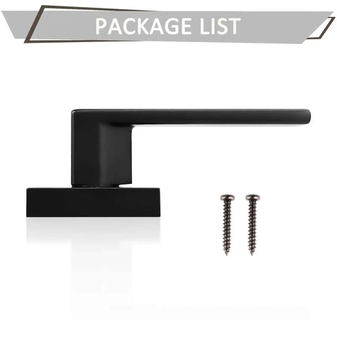 4 Pack Black Dummy Door Levers For Non Turning Interior Doors Heavy Duty Modern Handles with screws, side view