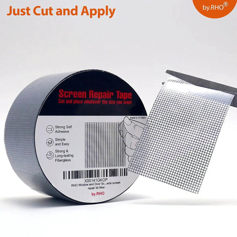 Window Screen Repair Tape For Tears And Holes Black Fiberglass Mesh 2 Inch By 33 Feet Waterproof Weatherproof With Three Layer Strong Adhesive